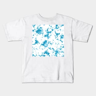 Caribbean blue and white sea waves - Tie-Dye Shibori Texture Kids T-Shirt